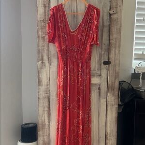 Poupette St. Barth Scarlet Floral Maxi Dress